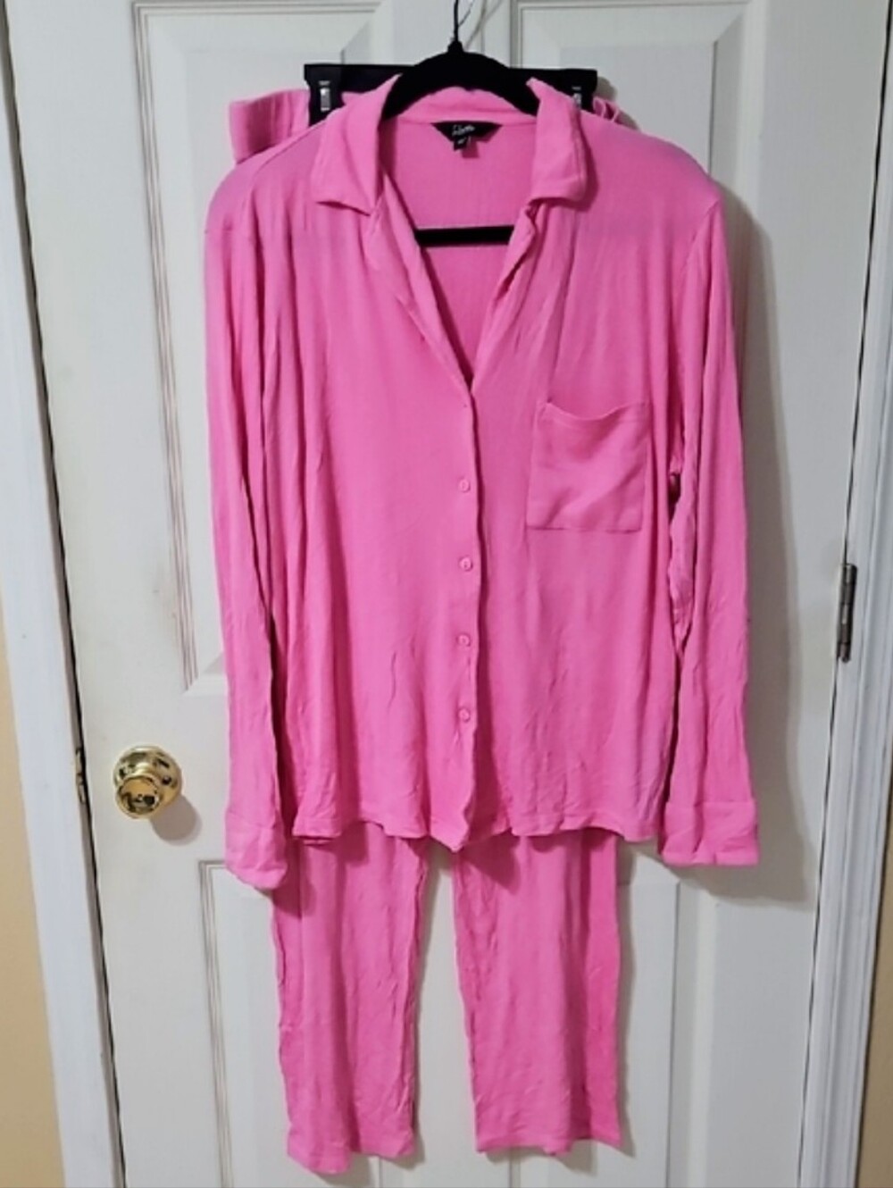 ⭐🆕Bubble Gum Pink Ribbed Women's Pajama Set